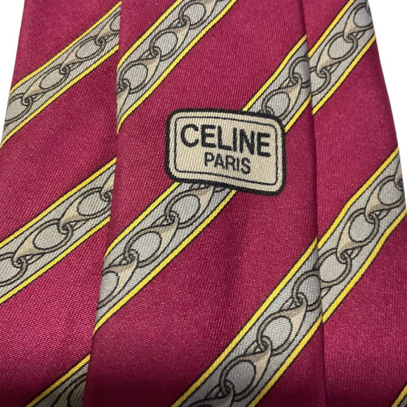 Celine Paris Men's 100% Silk Tie - Picture 4 of 11